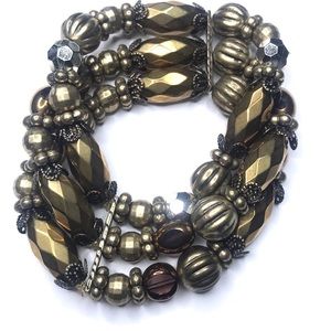 Bronze Beaded Stretch Bracelet